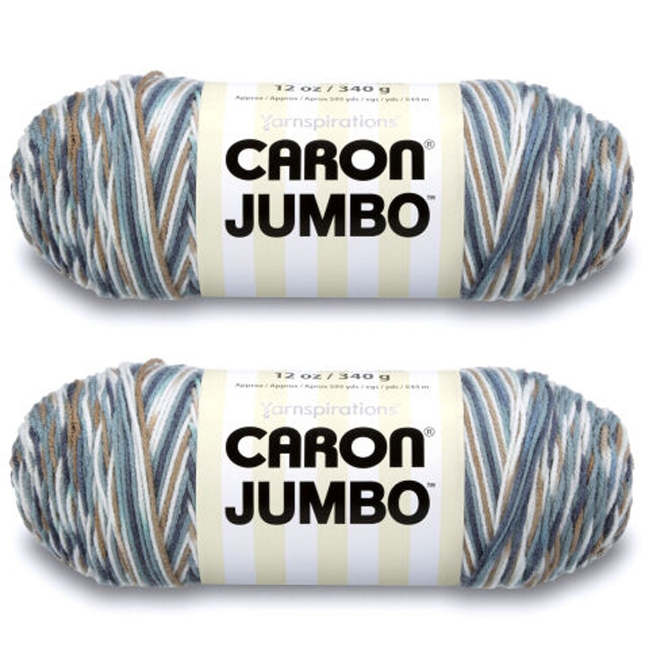 Caron Jumbo Prints Country Basket Yarn - 2 Pack of 340g/12oz - Acrylic - 4 Medium (Worsted) - 595 Yards - Knitting/Crochet